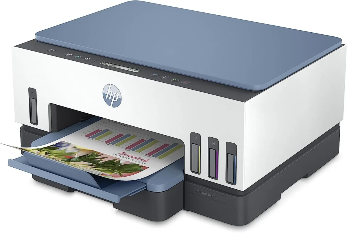 HP Smart Tank 725 All In One Wireless Printer, Blue and White - 28B51A - Image 2