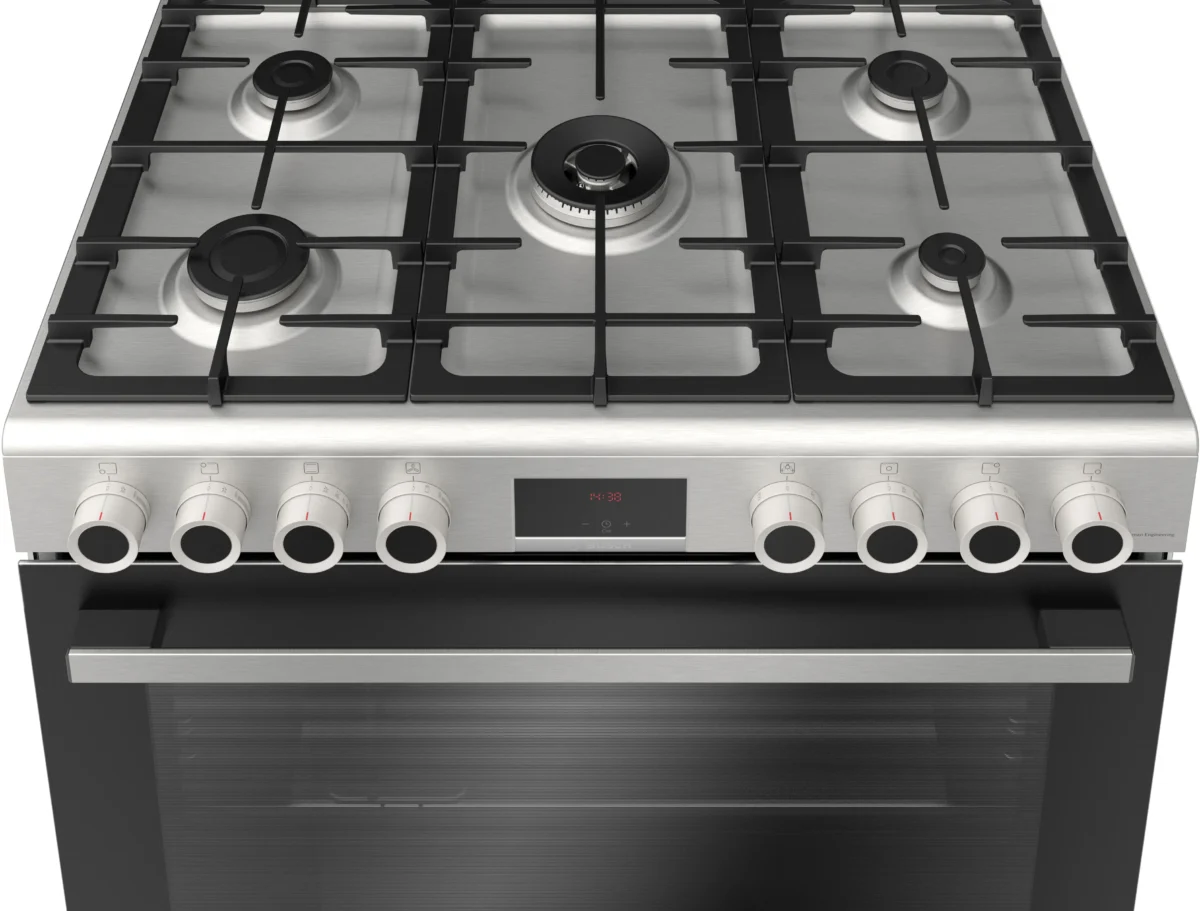 BOSCH GAS COOKER SERIES 6 5 BURNER 90*60 CM CAST IRON STAINLESS STEEL FULL SAFETY HGP3I8W50S + Bosch Hand Blender, 1000 Watt- MS6CB61V1 - Image 2