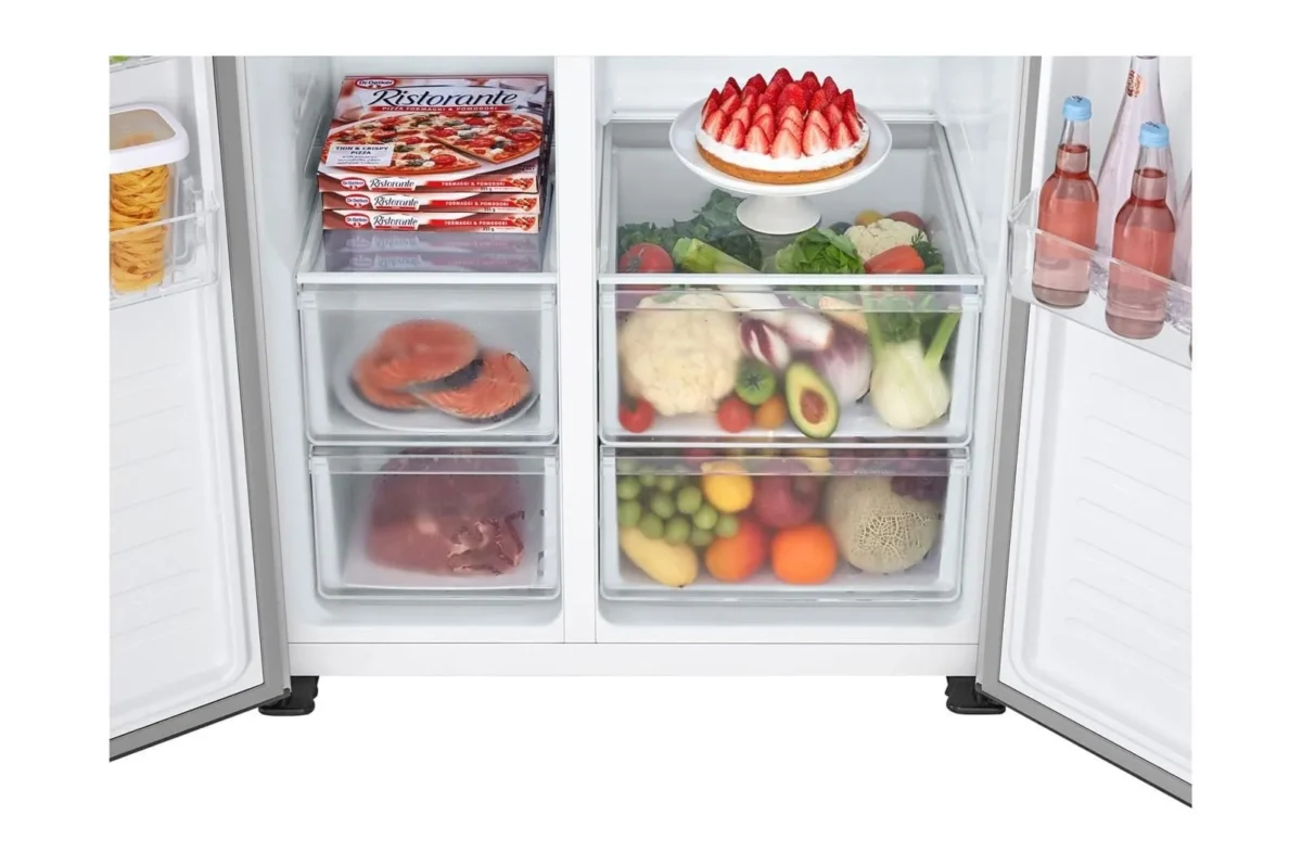 LG Digital No Frost Side By Side Refrigerator With Inverter Technology, 519 Liter, Silver - GCFB507PQAM - Image 4