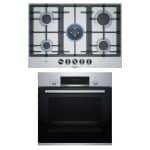 بندل فرن بوش بلت ان كهرباء بالشواية ديجيتال 66 سم ستانلس ستيل HBJ534ES0 + بلت ان بوش مسطح غاز بلت إن 5 شعلة 75 سم ستانلس ستيل PCQ7A5B90
